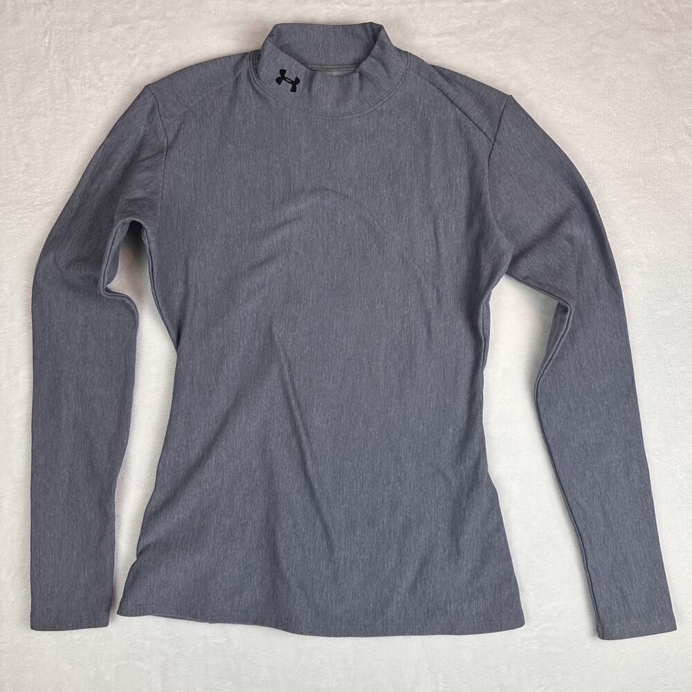 Under Armour Womens XS Gray ColdGear Thermal Mock Neck Long Sleeve Base Layer